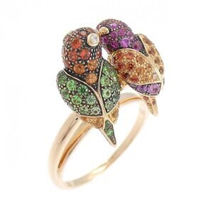 Boucheron 750 Pink Gold 750 Black Gold Color Stone Ring